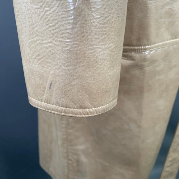 STAND STUDIO Size S Vada Beige Faux Leather Belted Trenchcoat - Picture 9 of 11